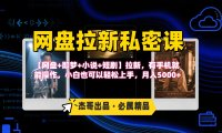 《网盘拉新私密课》第三期躺赚玩法，【网盘+即梦+小说+短剧】拉新，有手机就能操作，小白也可以轻松上手，月入5000+